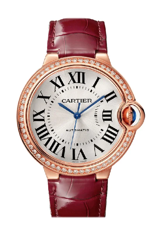 Cartier Ballon Bleu 36mm Diamond Bezel Rose Gold WJBB0034