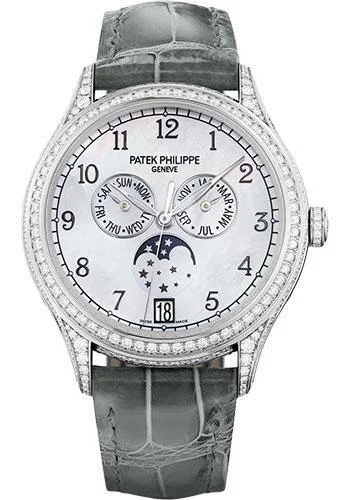 Patek Philippe 38mm Ladies Annual Calendar Complications Watch White Dial 4948G