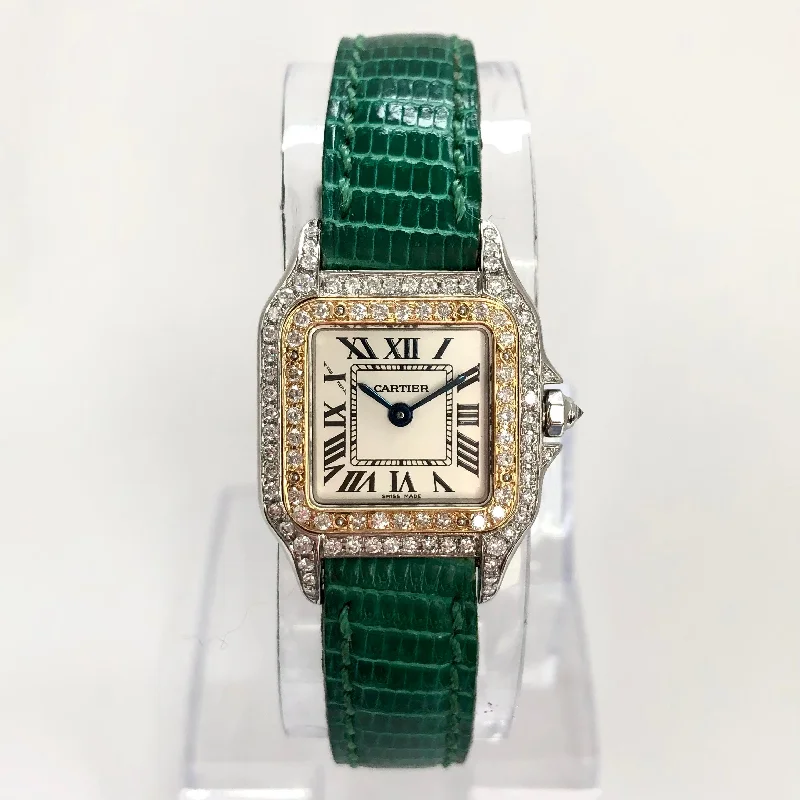 CARTIER PANTHERE 23mm Quartz 2 Tone ~0.90TCW DIAMOND Watch