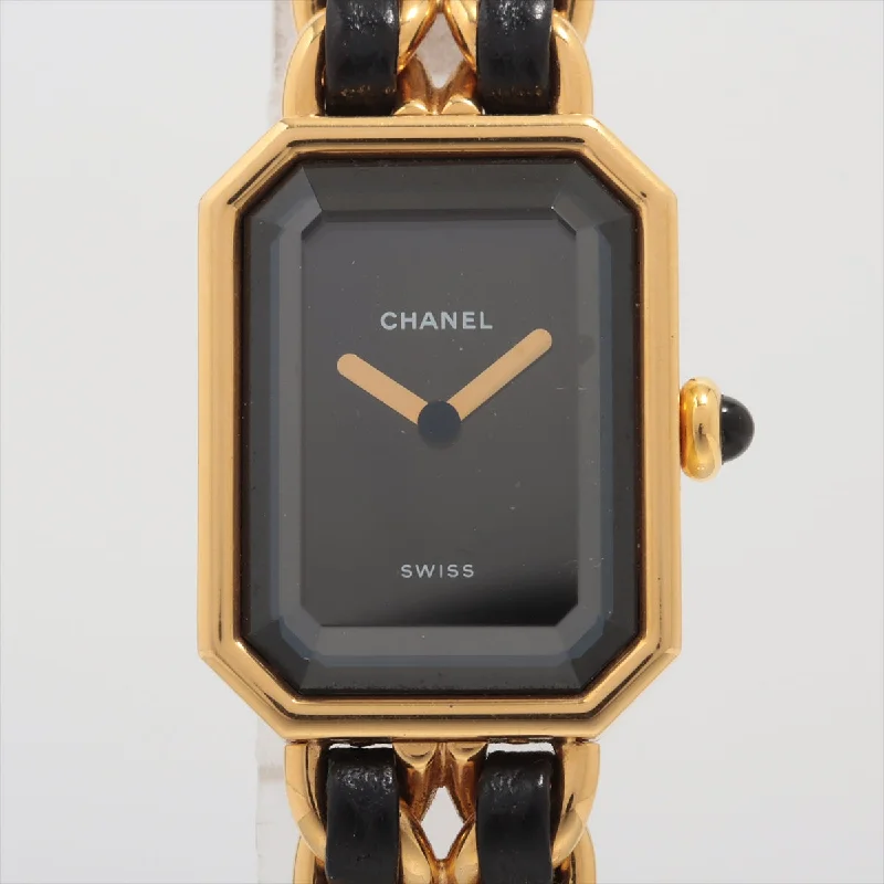 Chanel Première M Gold Black Face Watch