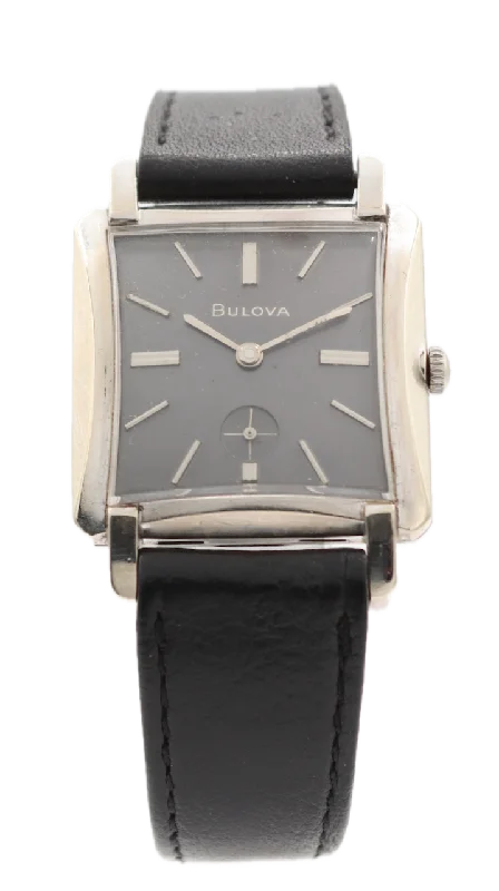 Vintage 1964 Bulova Grey Square Men's Mechanical Wristwatch 11 AL Swiss