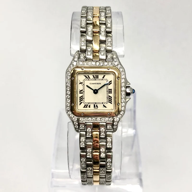 CARTIER PANTHERE Quartz 23mm 1 Row Gold 2.10TCW Diamond Watch