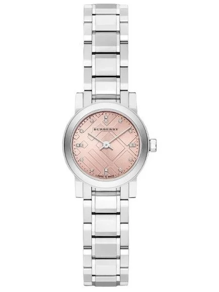 Burberry Ladies Watch The City Check Diamonds Pink BU9223