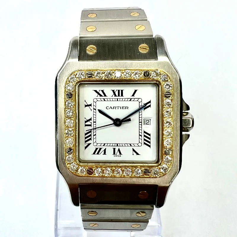 CARTIER SANTOS GALBEE 29mm Automatic 2 Tone 0.94TCW DIAMOND Watch 