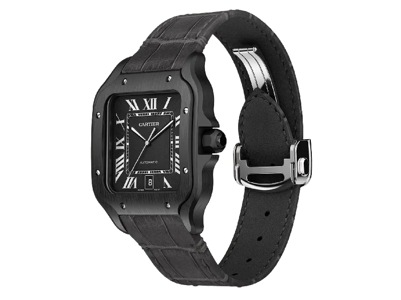 Cartier Santos Large 39.8mm WSSA0039 Rubber Roman Black Dial