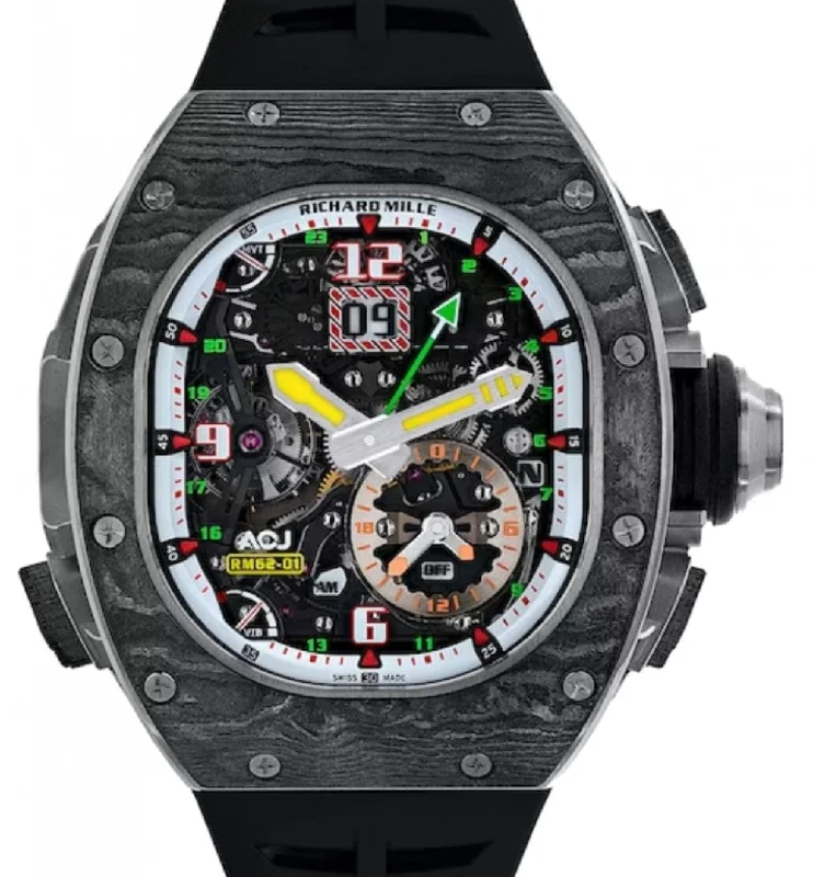 Richard Mille Manual Winding Tourbillon "Vibrating Alarm" ACJ Titanium/Carbon RM 62-01 - BRAND NEW