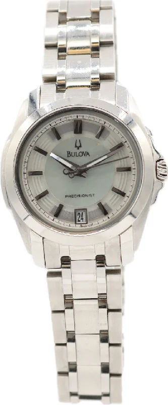 31mm Bulova C877653 Precisionist Mother of Pearl Ladies Quartz Wristwatch Steel