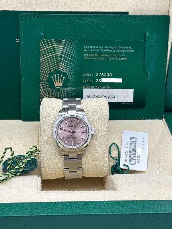 2024 Rolex Ladies Oyster Perpetual 276200 28mm Pink Dial Stainless Box Paper