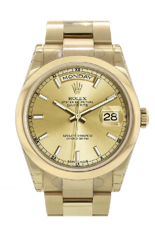 Rolex Day-Date 36 Champagne Dial Yellow Gold Watch 118208