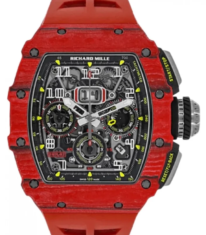 Richard Mille Automatic Flyback Chronograph Red Quartz FQ TPT Carbon RM 11-03