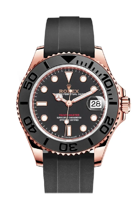 Rolex Yacht-Master 37 Black Dial Automatic 18kt Everose Gold Watch 268655