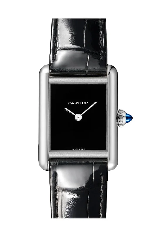 Cartier Tank Must de Cartier Black Dial Watch  1.2 mm x 0.9 mm Steel Case WSTA0071