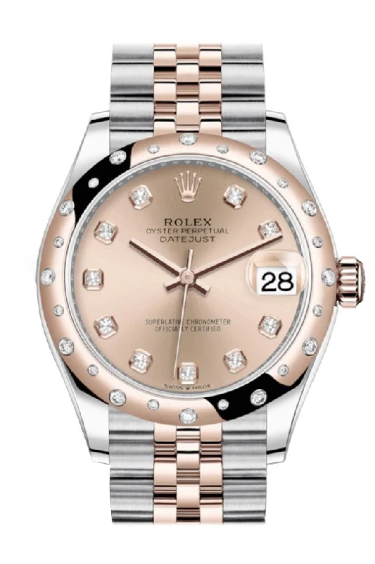 Rolex Datejust 31 RosŽ colour Diamonds Dial Diamond Bezel Jubilee Rose Gold Two Tone Watch 278341RBR 278341