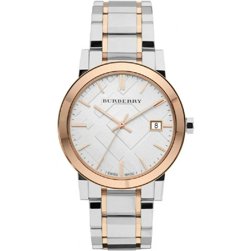 Burberry Unisex Watch The City 38mm Two Tone Rose Gold BU9006