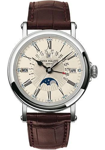 Patek Philippe 38mm Perpetual Calendar Moonphase Grand Complication Watch C Dial 5159G