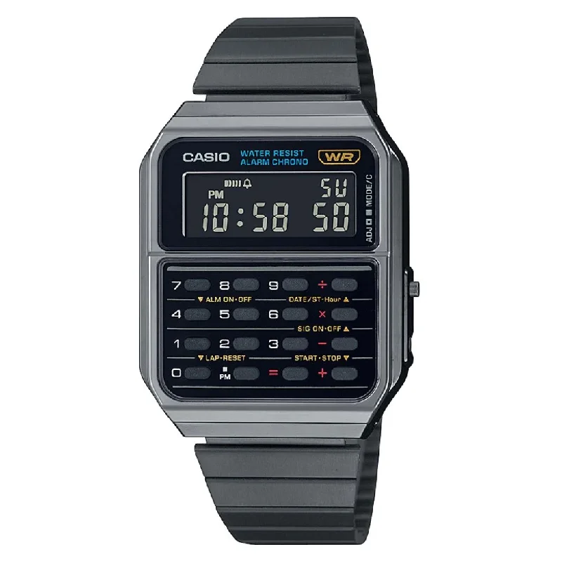 Casio Watch Vintage Data Bank Calculator Black CA-500WEGG-1BDF