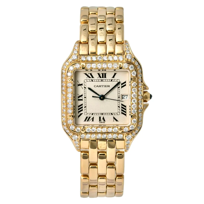 CARTIER PANTHERE Quartz 27mm 18K Yellow Gold 1.20TCW DIAMOND Watch