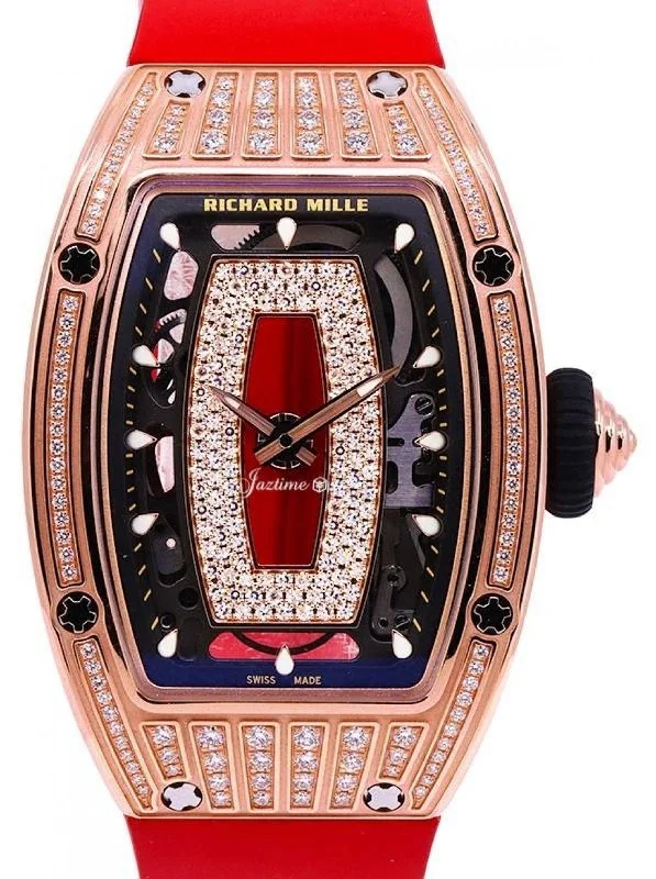 Richard Mille Lady Rose Gold Medium Set Diamond Jasper Dial RM 07-01 - BRAND NEW