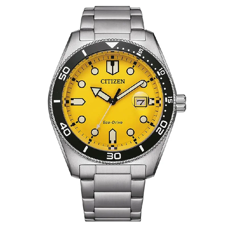 Citizen Men's Watch Eco-Drive Sport Yellow Silver AW1760-81Z