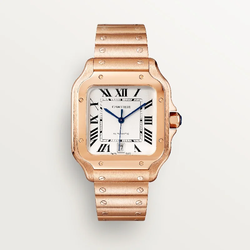 Cartier Santos-De 39.8 mm WGSA0018 Silvered Opaline Dial Rose Gold