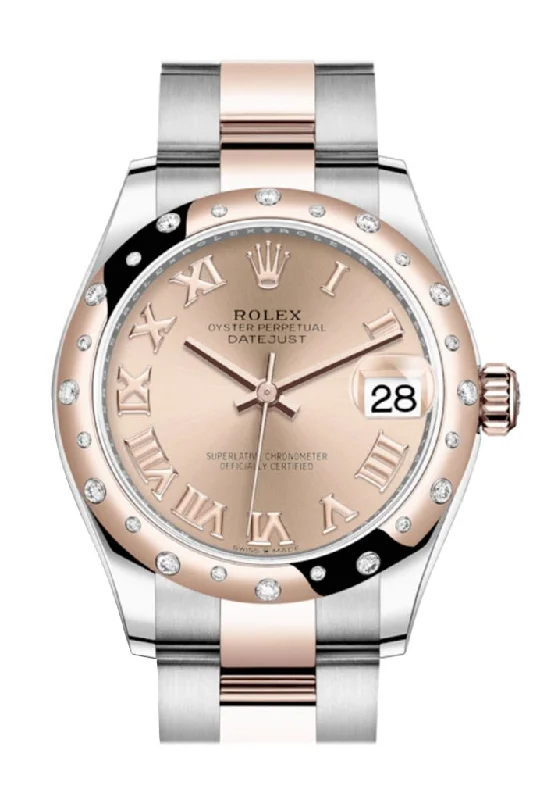 Rolex Datejust 31 RosŽ colour Roman Dial Diamond Bezel Rose Gold Two Tone Watch 278341RBR 278341