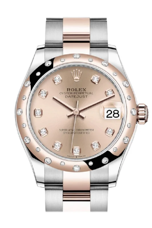 Rolex Datejust 31 RosŽ colour Diamonds Dial Diamond Bezel Rose Gold Two Tone Watch 278341RBR 278341