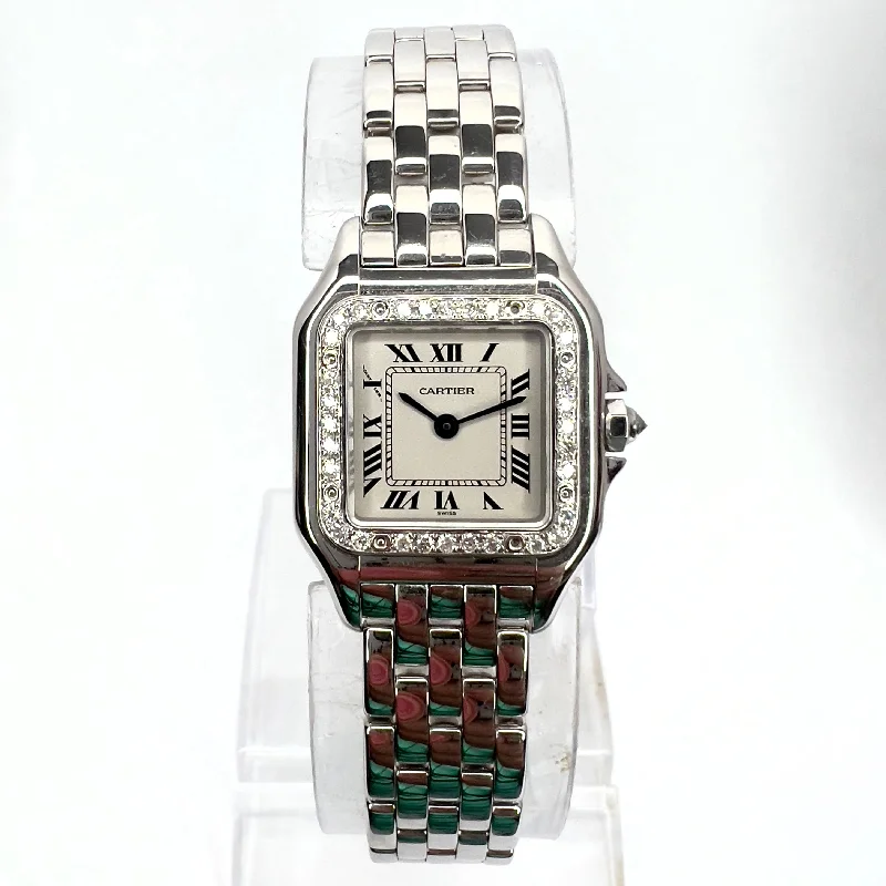 CARTIER PANTHERE Quartz 23mm 18K White Gold 0.35TCW DIAMOND Watch