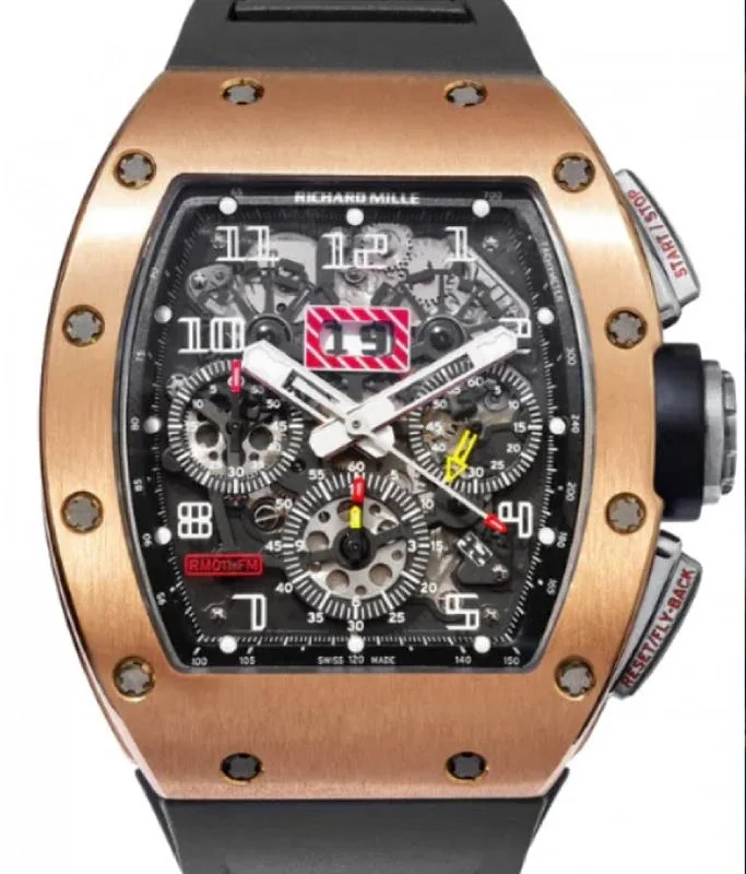 Richard Mille Automatic Flyback Chronograph Felipe Massa Rose Gold RM 011