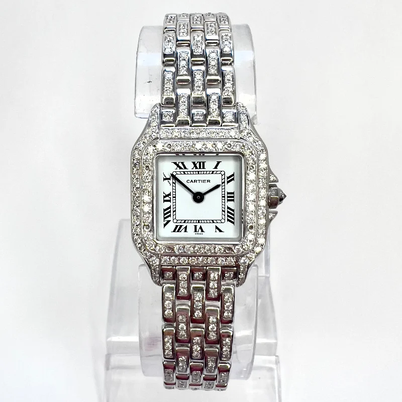 CARTIER PANTHERE Quartz 23mm 18K White Gold 3.5TCW Diamond Watch