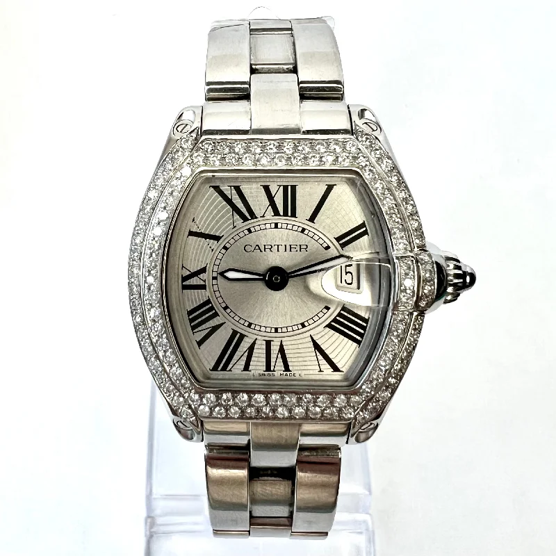 CARTIER ROADSTER Quartz 31mm Steel 1.88TCW Diamond Watch