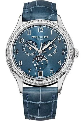 Patek Philippe 38mm Ladies Complications Annual Calender Watch Blue Dial 4947G