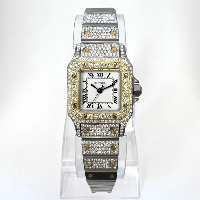 CARTIER SANTOS GALBEE 24mm Automatic 2 Tone 4.08TCW Diamond Watch