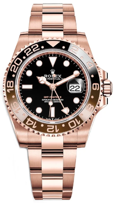 Rolex GMT-Master II 18K Everose Rose Gold - "The Rootbeer" - Black and Brown Bezel - Oyster Bracelet (Ref# 126715CHNR)