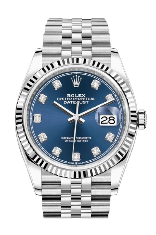 Rolex Datejust 36 Blue Diamond Dial Automatic Jubilee Watch 126234