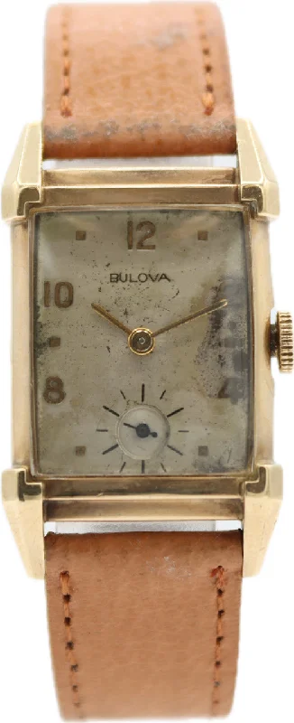 Vintage 1954 Bulova Men's Mechanical Wristwatch 7AK USA 10k RGP Art Deco