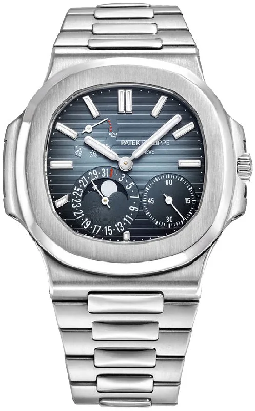 Patek Philippe Nautilus Moon Phase Stainless Steel/ Blue Date Dial (Ref#5712/1A-001)