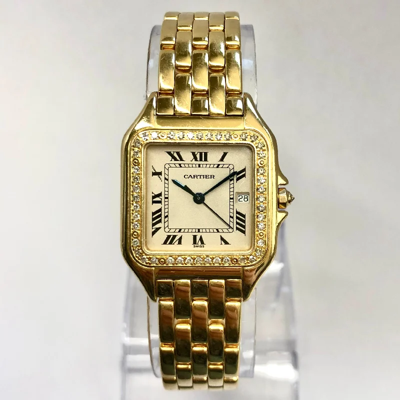 CARTIER PANTHERE 27mm 18K Yellow Gold 0.50TCW FACTORY DIAMOND Watch