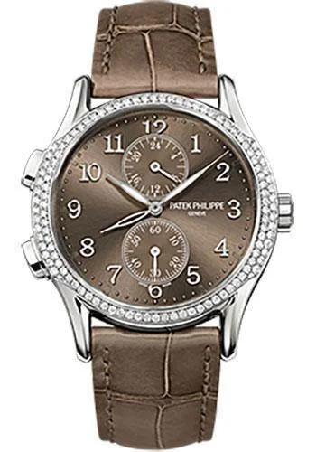 Patek Philippe 35mm Ladies Complications Watch Brown Dial 7134G