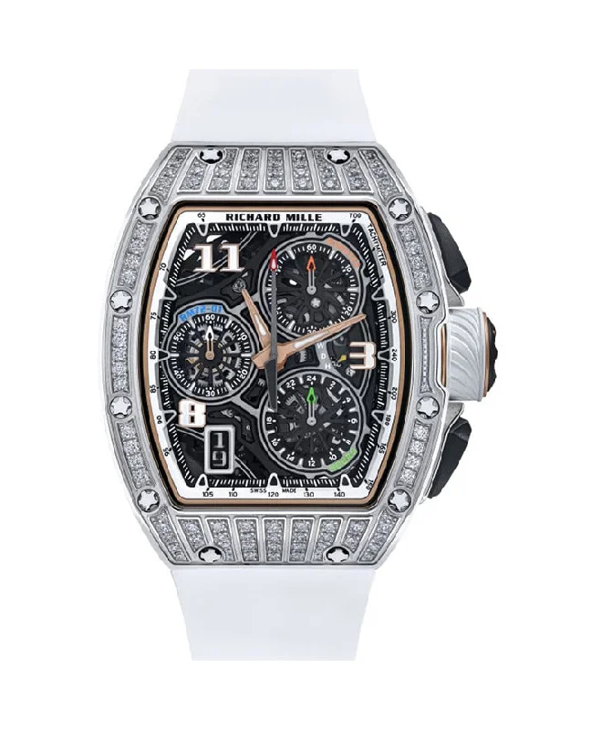 Richard Mille Lifestyle Flyback Chronograph White Gold & Medium Set Diamonds RM 72-01 - BRAND NEW