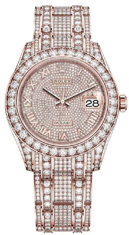 Rolex Pearlmaster 39 Everose Gold Paved Diamond dial Diamond-set bezel Pearlmaster bracelet (Reference 86405RBR)