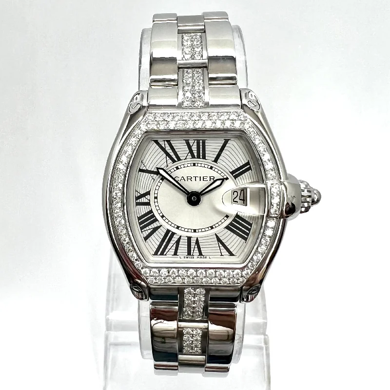 CARTIER ROADSTER Quartz 31mm Steel 1.43TCW Diamond Watch