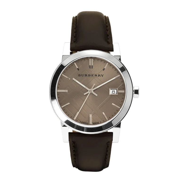 Burberry Men's Watch The City Check Silver Brown BU9011