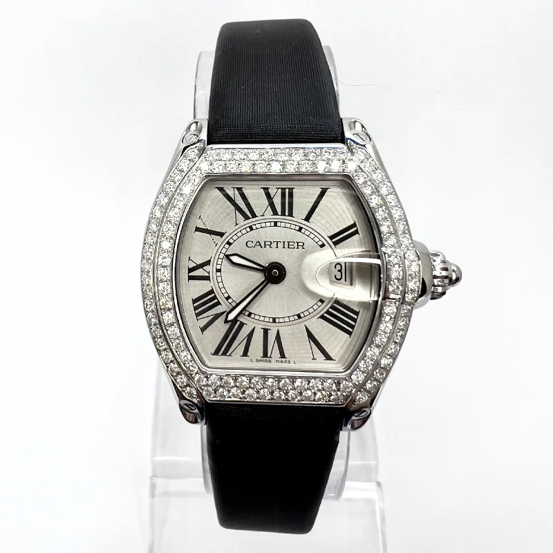 CARTIER ROADSTER Quartz Steel 31mm 1.15TCW DIAMOND Watch