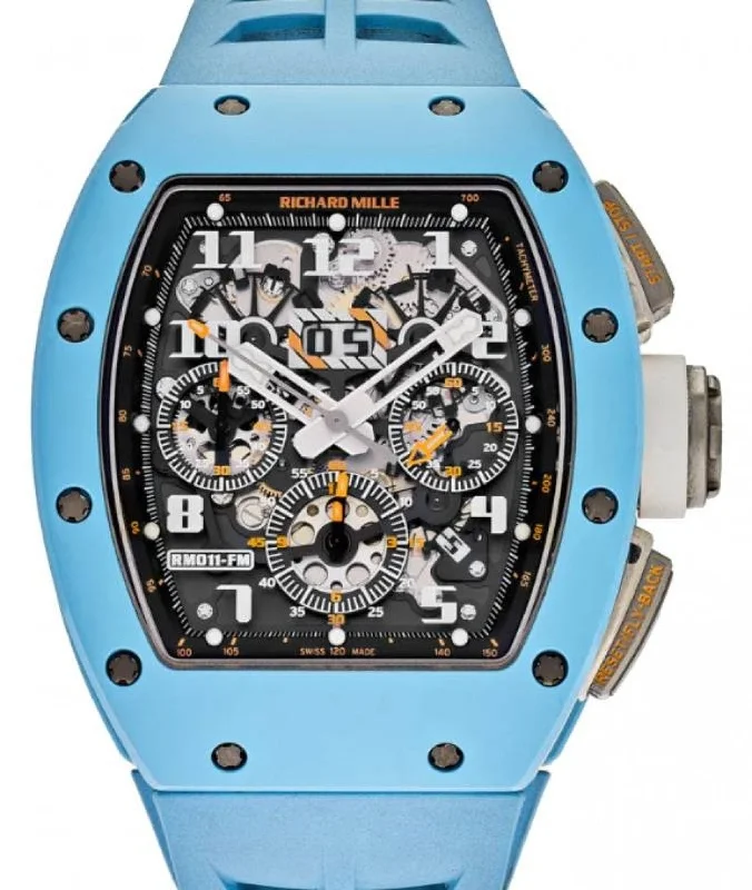 Richard Mille Automatic Flyback Chronograph Felipe Massa Baby Blue Ceramic Last Edition RM 011