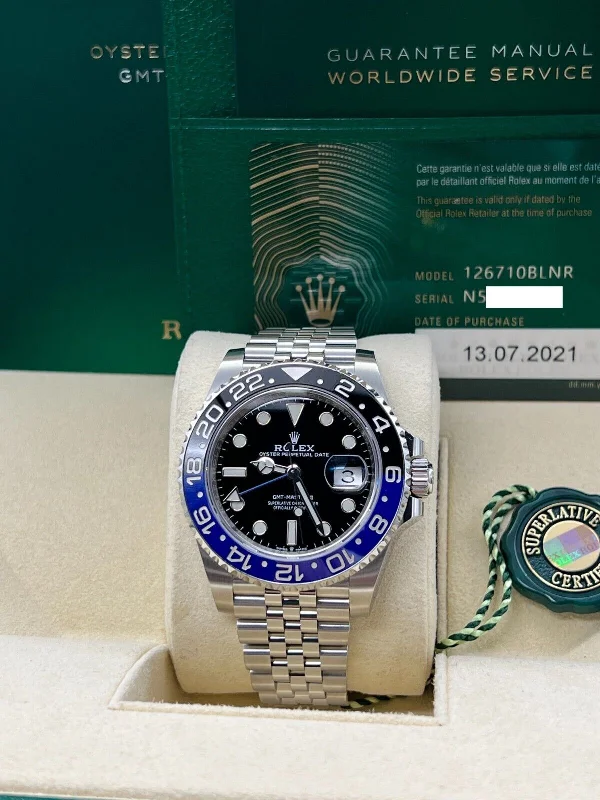 Rolex GMT Master II 126710BLNR Batgirl Jubilee Black Blue Steel Box Paper 2021