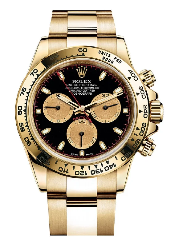 Rolex Daytona Paul Newman Yellow Gold Daytona Black Dial Yellow Subdials 116508