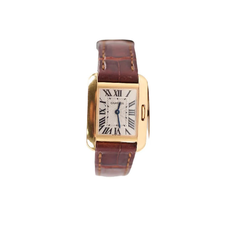 Cartier Tank Anglaise SM Gold with Leather Strap Watch - W5310027