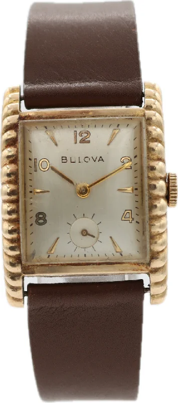 Vintage 1950 Bulova Westover Men's Mechanical Wristwatch 8AC 10k RGP Scalloped