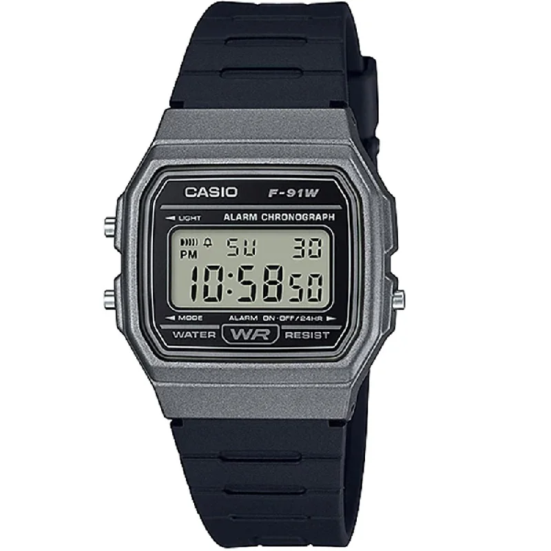 Casio Watch Classic Sports Digital Black/Silver F-91WM-1BDF