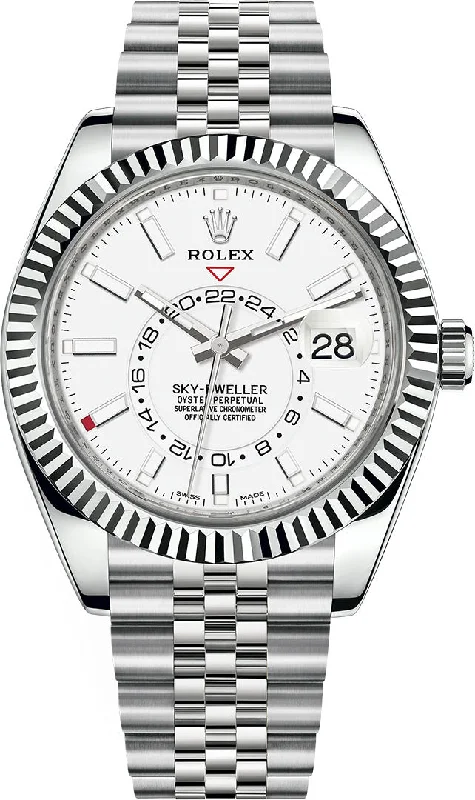 Rolex Sky-Dweller White Rolesor Sky-Dweller Watch - White Index Dial - Jubilee Bracelet 326934